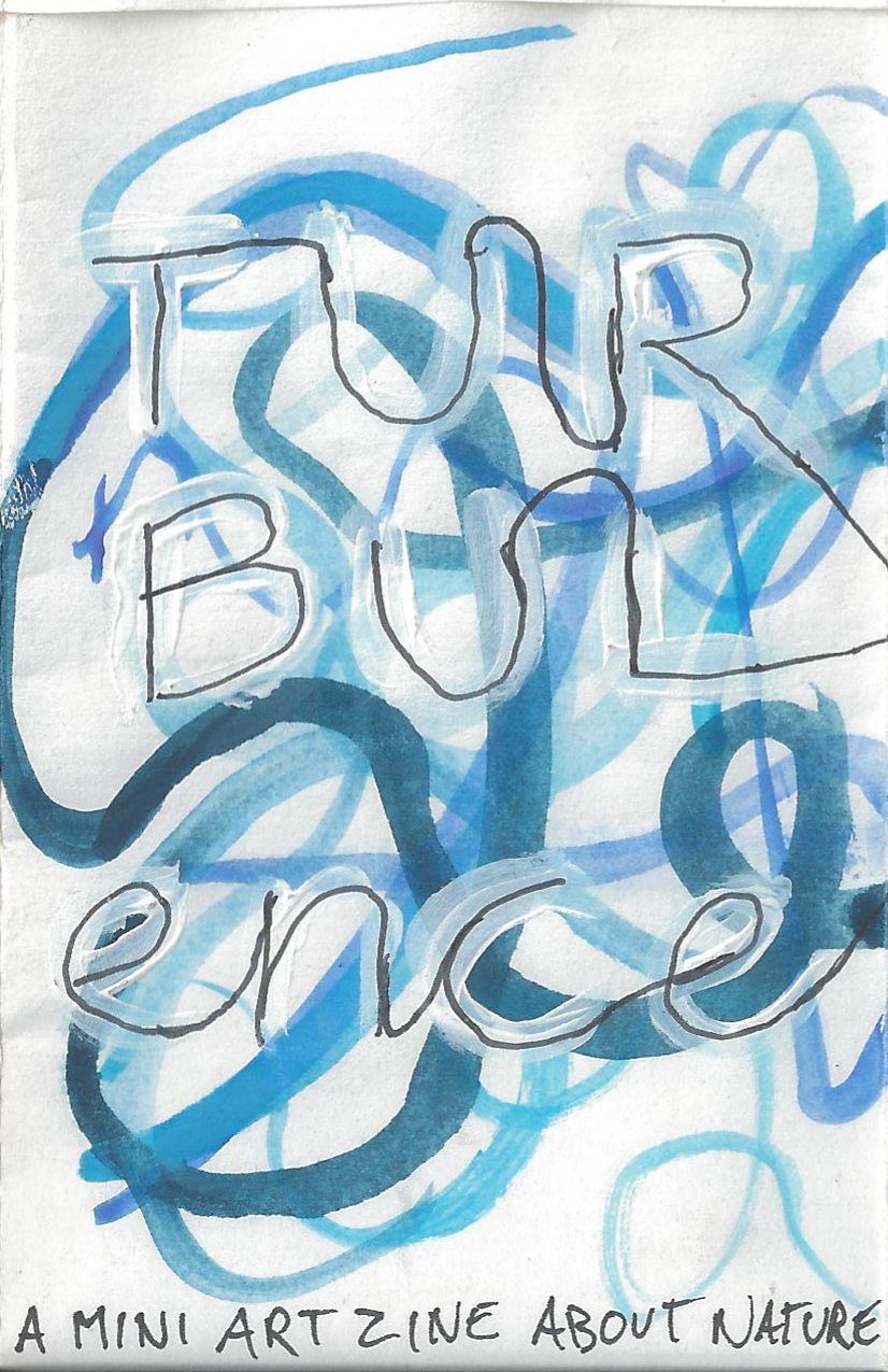 Turbulence [swirling white text on a chaotic blue background]