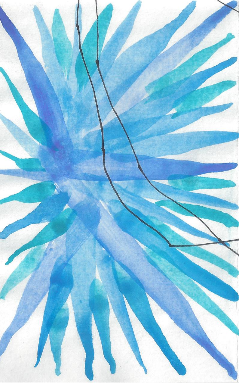 [the blue chaotic background becomes a blue explosion, the lines continue]